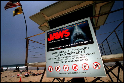 "Jaws" Poster Posted on California Beach