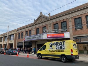 WRAT van parked in front of the Basie Center