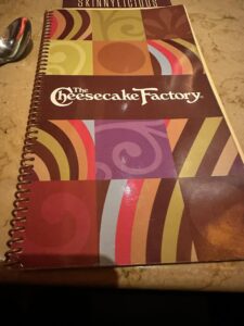 cheesecake factory menu