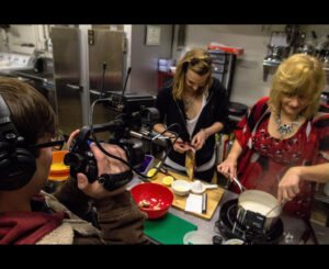 Robyn Lane -WRAT & Lzzy Hale- Halestorm Filming an episode of Rocker In The Kitchen