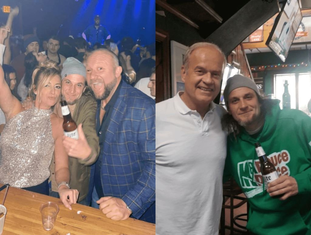 Gotts with celebrities at Bar A