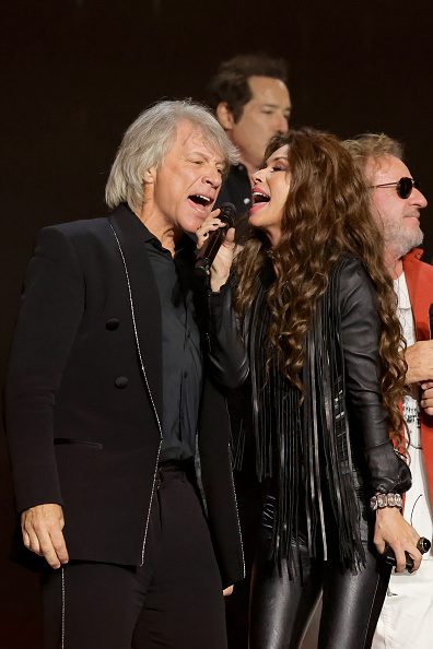 Jon Bon Jovi and Shania Twain perform onstage during the 2024 MusiCares Person of the Year Honoring Jon Bon Jovi during the 66th GRAMMY Awards on February 02, 2024 in Los Angeles, California