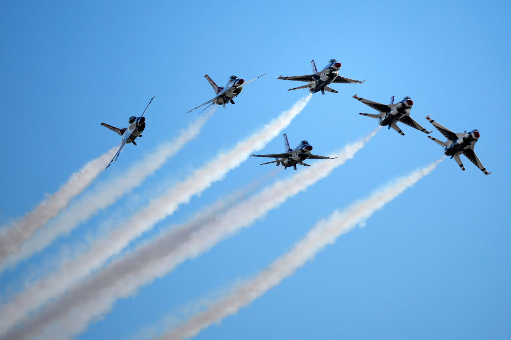 A beautiful formation of the Thunderbirds who are catching blame for the Atlantic City Air Show Canceled.