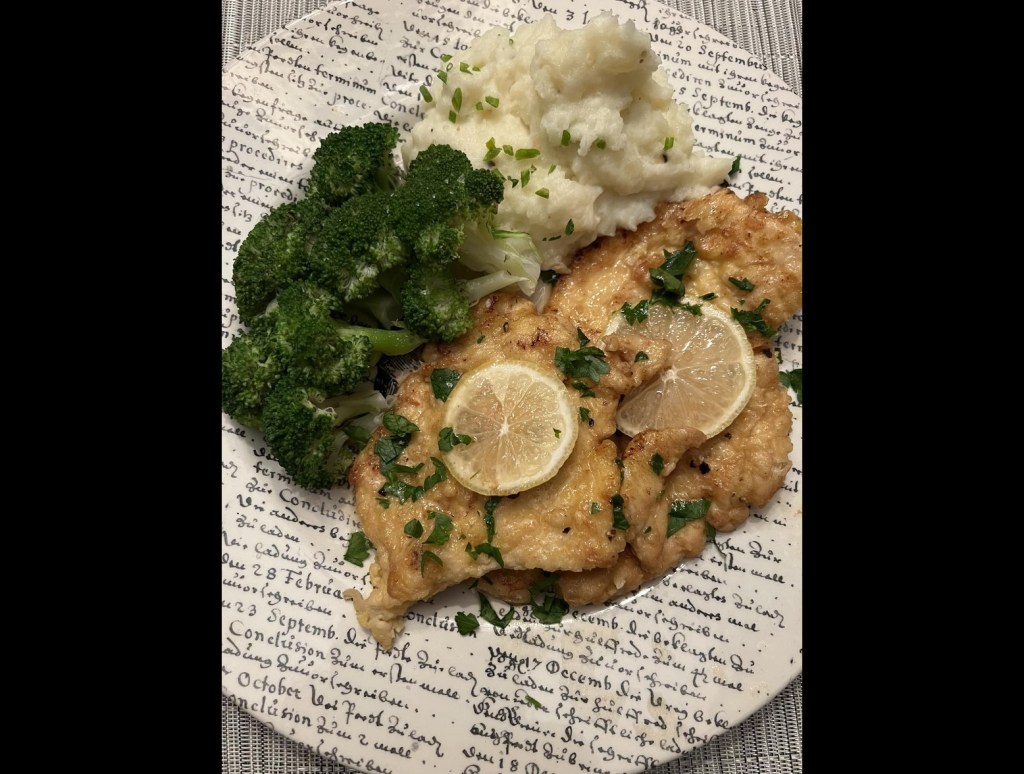 These Ocean County Places Have Excellent Chicken Francese. Pictured: Chicken Francese with mashed potatoes and broccoli