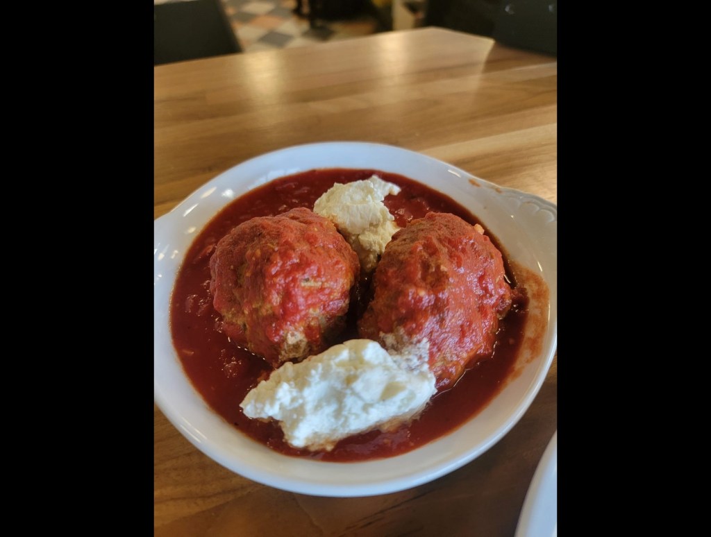 There’s a new pizza restaurant selling mouthwatering pizza on Bridge Ave in Point Pleasant. Pictured: Meatballs with a dollop of ricotta cheese