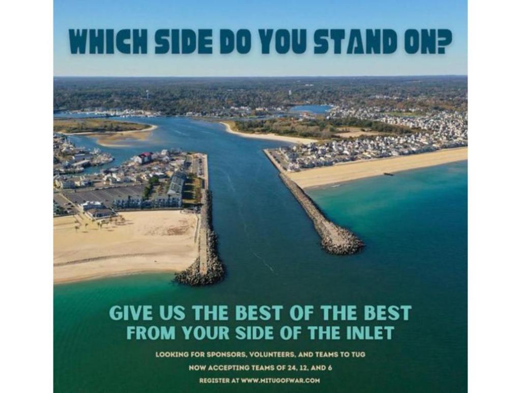 Manasquan Inlet Tug Of War Flyer And Manasquan On One Side And Point Pleasant On The Other 