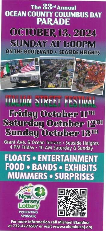 Ocean County Columbus Day Parade Flyer